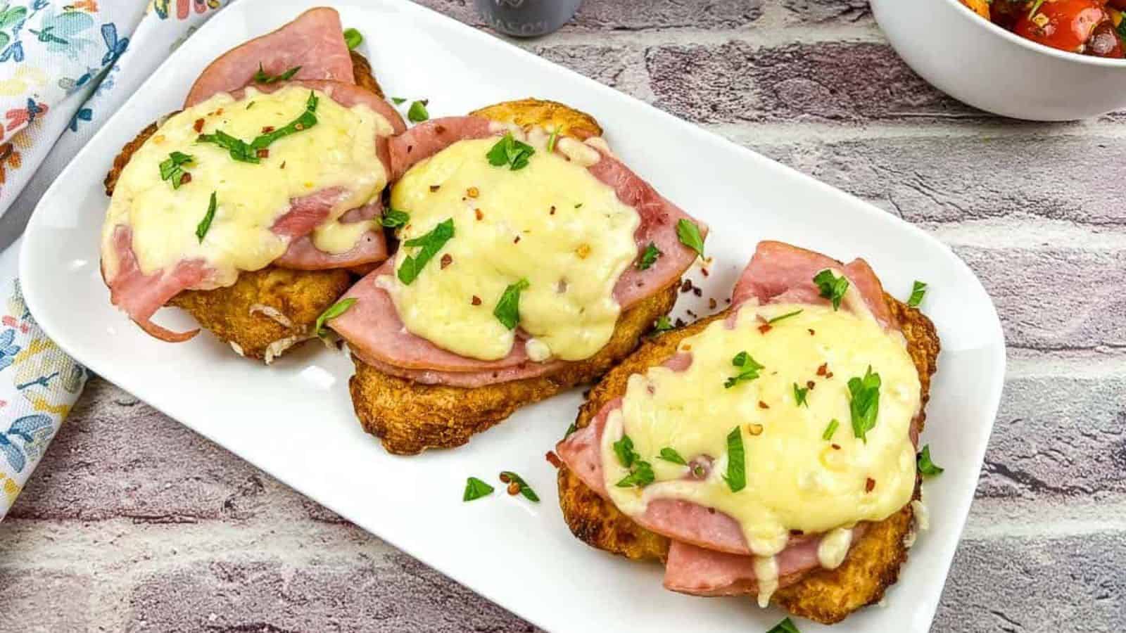 Air Fryer chicken cordon bleu on a plate.