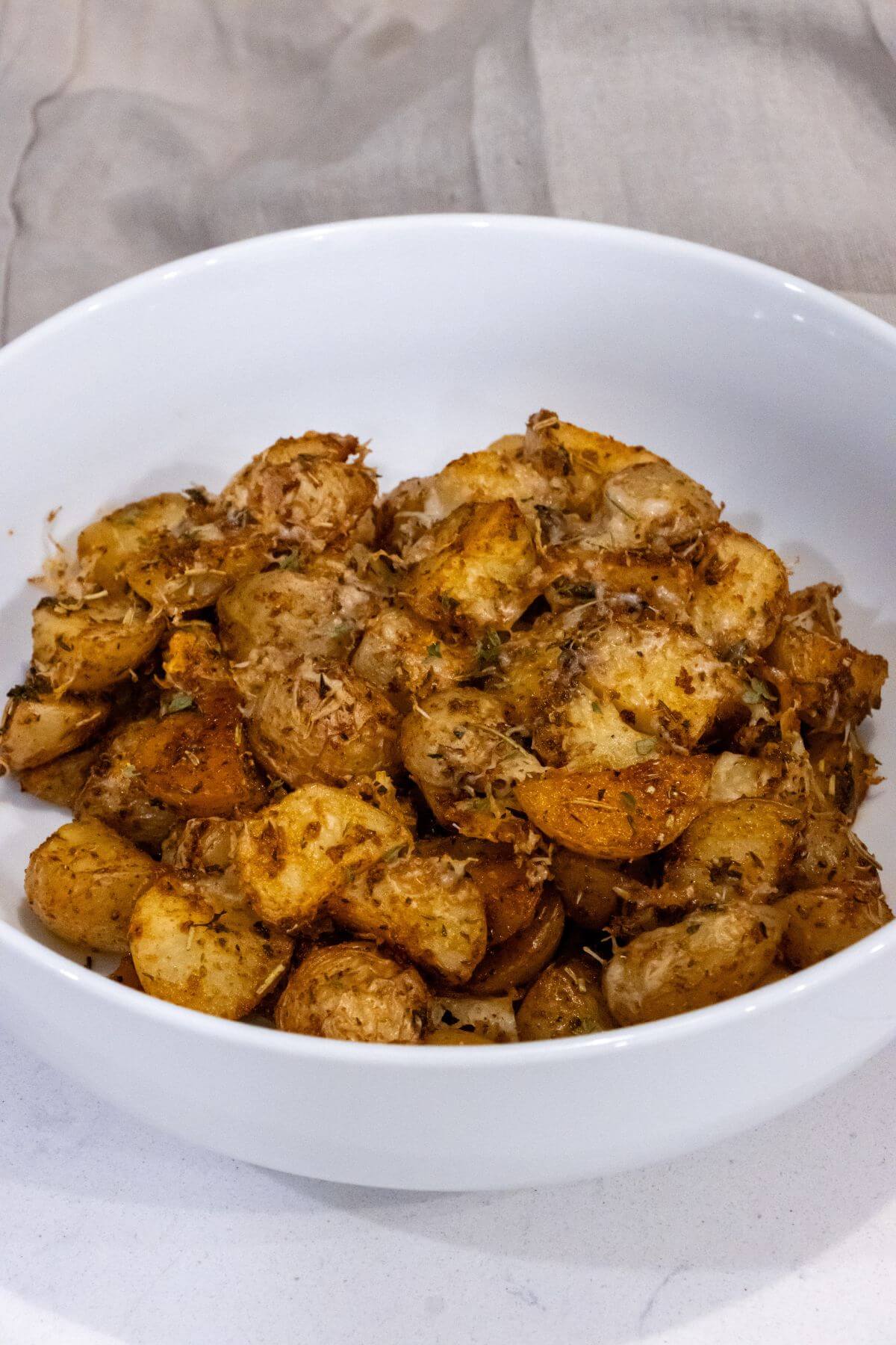 A bowl of fried potatoes.