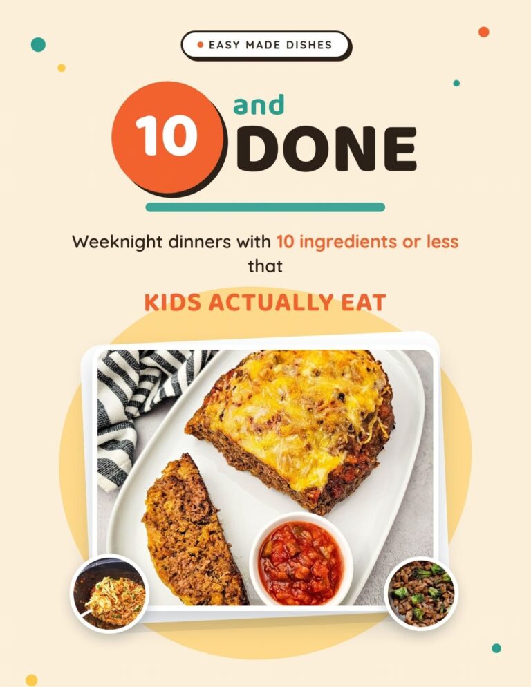 E-book cover with dinner images and text.