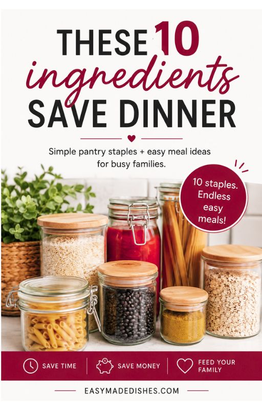 E-book cover with pantry staples.